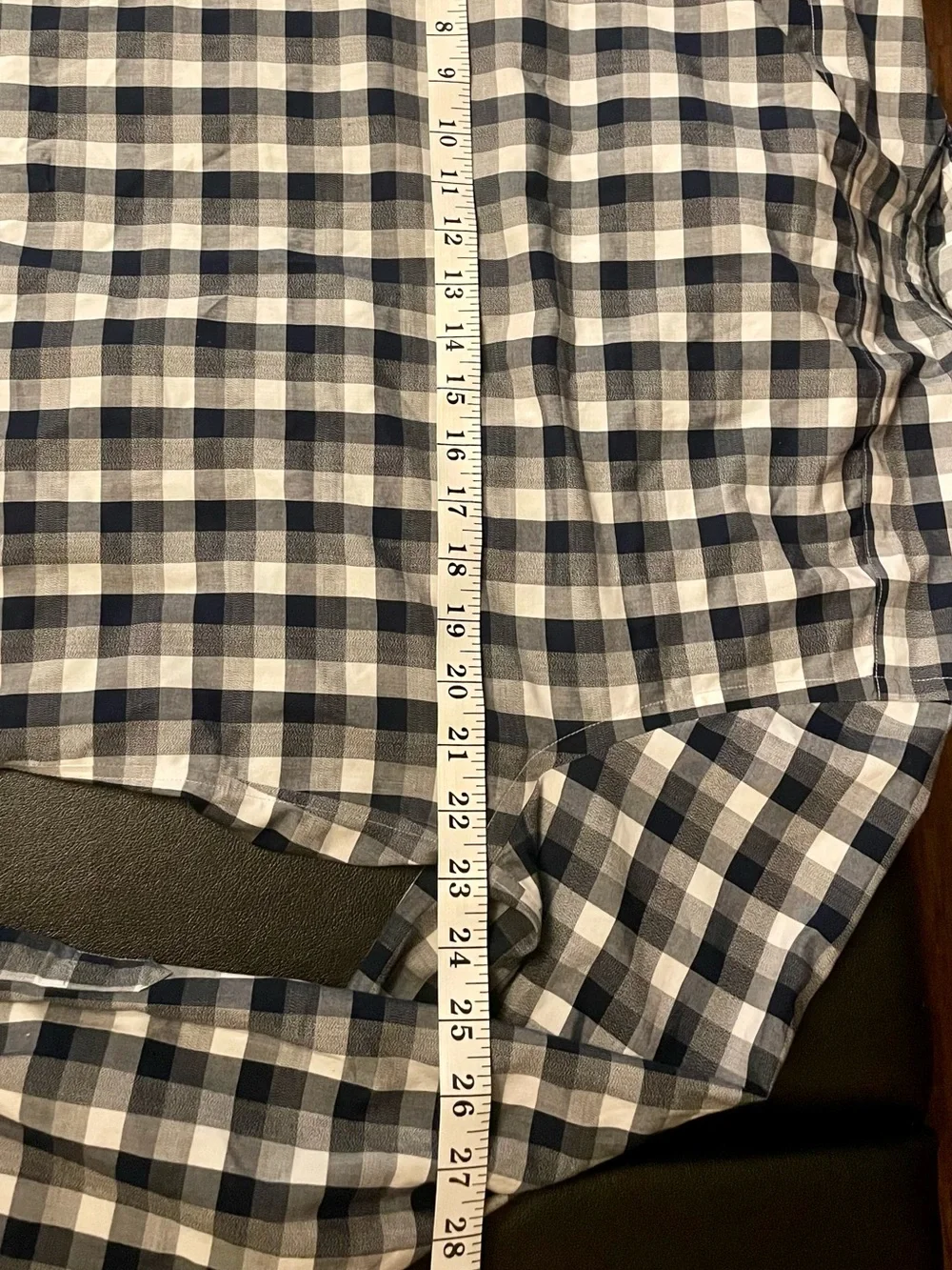 Banana Republic 100% Cotton Men's Blue Grey Plaid Button Down Long Sleeve Shirt